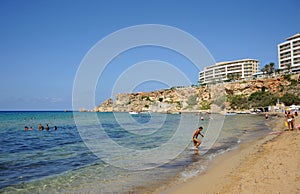 Golden Bay beach, Malta.