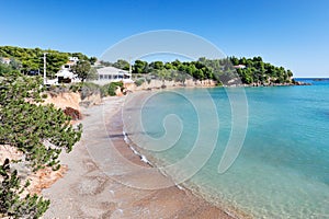 The Golden beach of Agios Emilianos cape of Argolida in Peloponnese, Greece photo