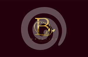 Golden Beauty Flourishes Initial Typography B Logogram photo