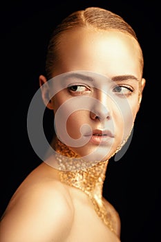Golden beauty makeup