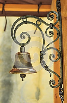 Golden bell and iron grid decoration