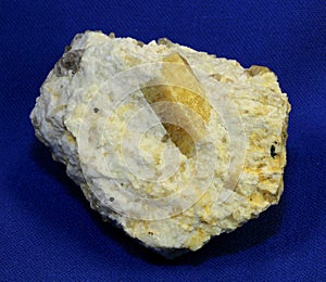 Golden beryl crystal in matrix