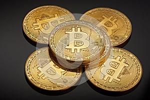 Golden bitcoin coin