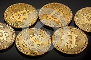 Golden bitcoin coin