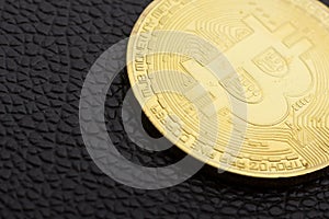 Golden bitcoin coin. cryptocurrency