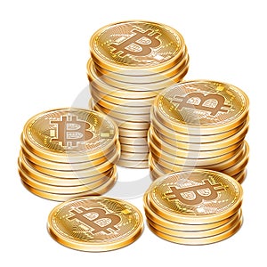 Golden Bitcoin Coins