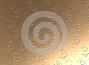 Golden Bitcoin currency background