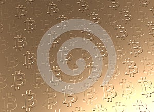 Golden Bitcoin currency background photo