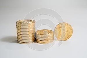 Golden Bitcoin digital currency.