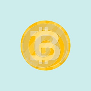 Golden bitcoin digital currency. Money and finance symbol of Cry