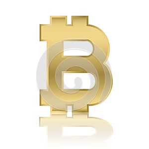 Golden Bitcoin, editable vector illustration