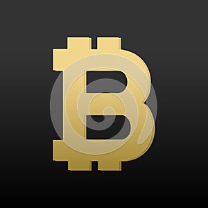 Golden Bitcoin, editable vector illustration