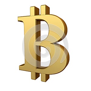 Golden Bitcoin sign