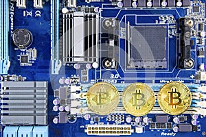 Golden Bitcoin token currency mining