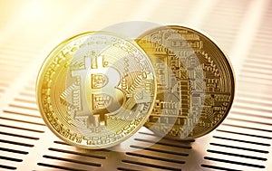 golden bitcoin. trading concept of crypto currency