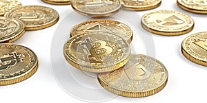 Golden Bitcoins Pile