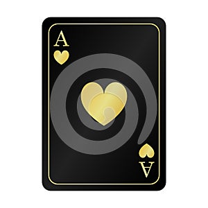 golden black ace hearts