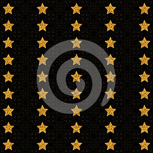 Golden black digital background with stars 2