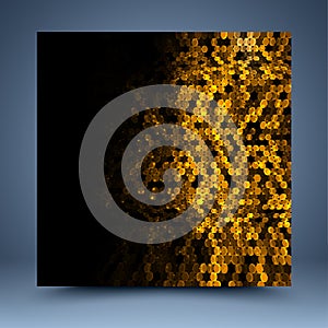 Golden and black glitter abstract template