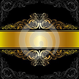 Golden black label design photo