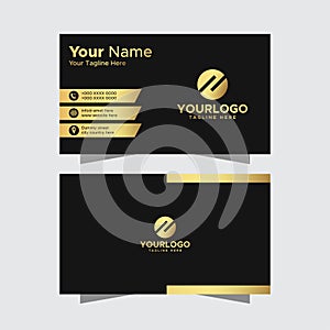Golden Black Minimalistic Business Card