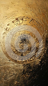 Golden and black paint strokes and moon, abstract mobile wallpaper