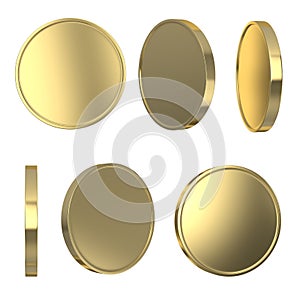 Golden blank coins