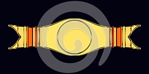Golden blank emblem or label with round shape