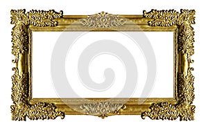 Golden blank photo frame