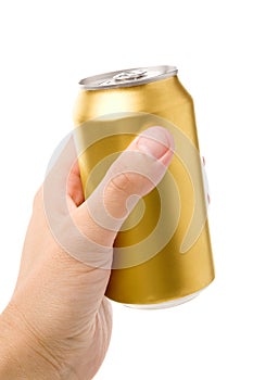 Golden blank soda can