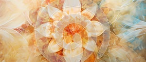 Golden Bloom Abstract Floral Auric Patterns in Warm Tones photo