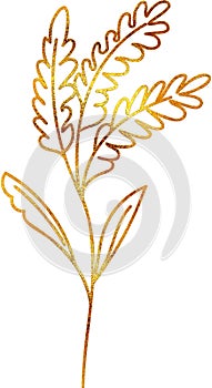 Golden Bloom - A Digital Painting of Floral Doodle Art Piece