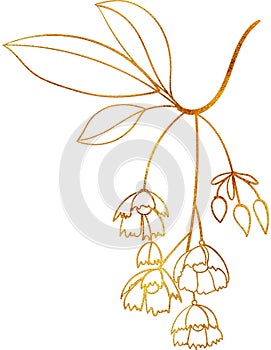 Golden Bloom - A Digital Painting of Floral Doodle Art Piece