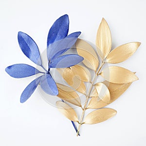 Golden and blue gold leaf.