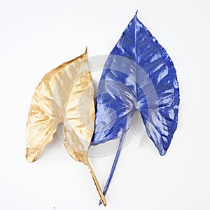 Golden and blue gold leaf.