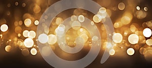 Golden Bokeh Lights Abstract Background