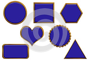 Golden Border Blue Buttons