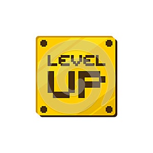 Golden box with level up message