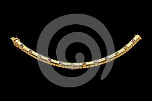 Golden Bracelet with Colorful Gem, Clipping Path