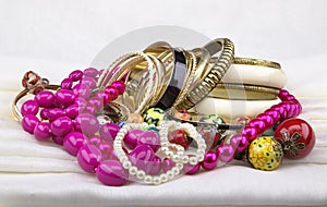 Golden bracelets and beads