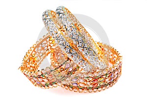 Golden bracelets and diamond bangles