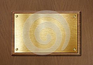 Golden or brass plate for nameboard or diploma background frame