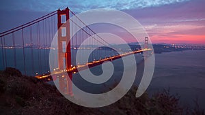 Golden bridge at sunset view