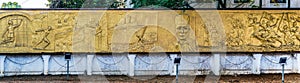 Golden Bronze Relief work Showing Vinayak Damodar Savarkar Life a freedom fighter