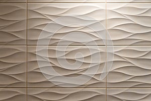 Golden brown creative wavy texture pattern ceramic wall interior modern building or home and living decoration panel