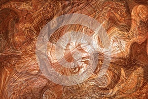 Golden brown fluid illustration. Digital marbling card. Abstract amber fluid art background. Marble textile print