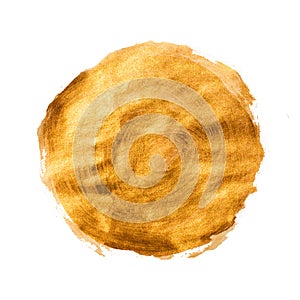 Golden brown grunge acrylic circle