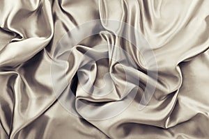 Golden brown rumple satin fabric