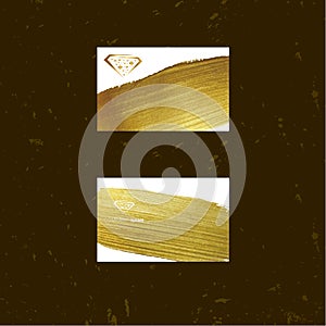 Golden brush business card, jewelry card