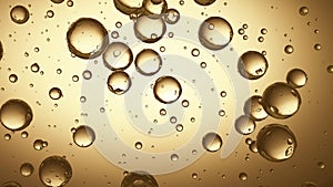 Golden bubbles float in space